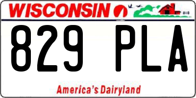 WI license plate 829PLA