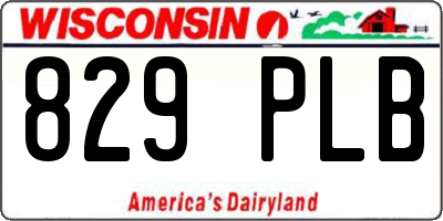WI license plate 829PLB