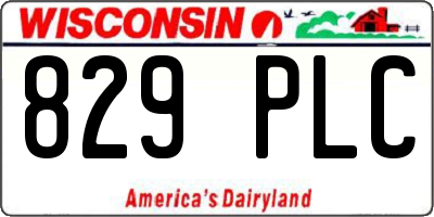 WI license plate 829PLC