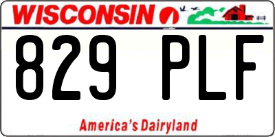 WI license plate 829PLF