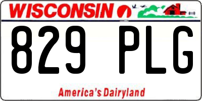 WI license plate 829PLG