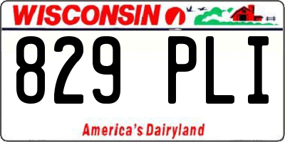 WI license plate 829PLI