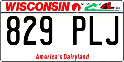 WI license plate 829PLJ