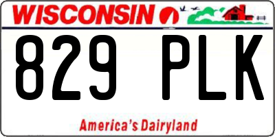 WI license plate 829PLK