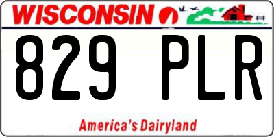 WI license plate 829PLR