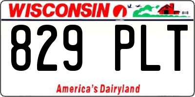 WI license plate 829PLT