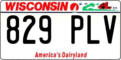 WI license plate 829PLV