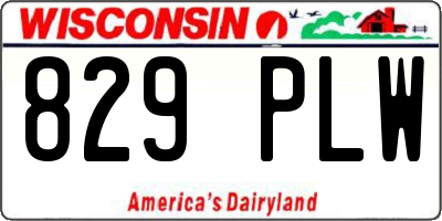 WI license plate 829PLW