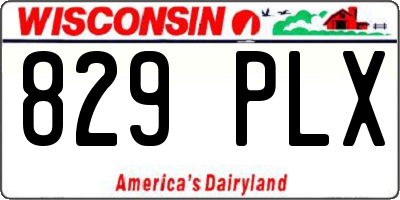 WI license plate 829PLX