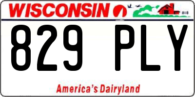 WI license plate 829PLY