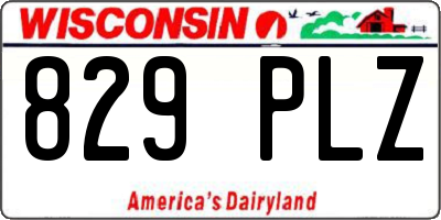 WI license plate 829PLZ
