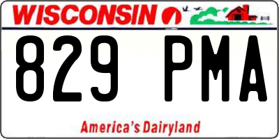WI license plate 829PMA