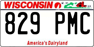WI license plate 829PMC