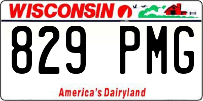 WI license plate 829PMG