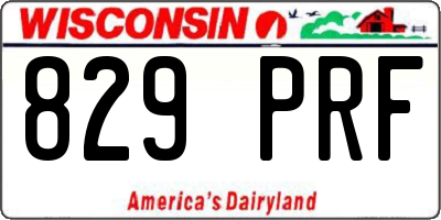 WI license plate 829PRF