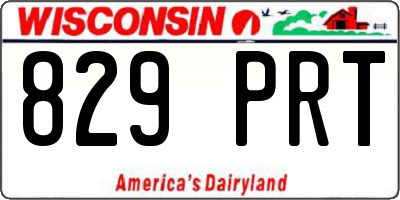 WI license plate 829PRT