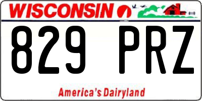 WI license plate 829PRZ