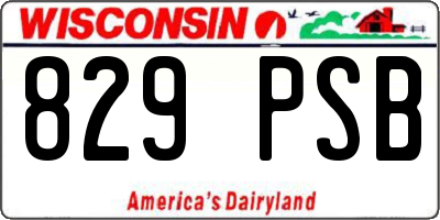 WI license plate 829PSB