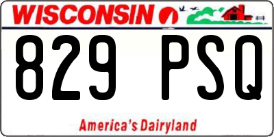 WI license plate 829PSQ