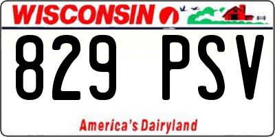 WI license plate 829PSV