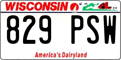 WI license plate 829PSW