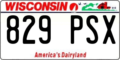 WI license plate 829PSX