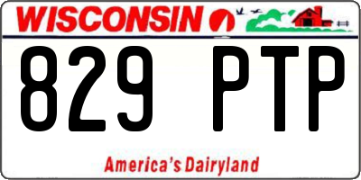 WI license plate 829PTP