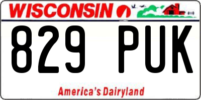 WI license plate 829PUK
