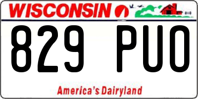WI license plate 829PUO