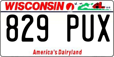 WI license plate 829PUX