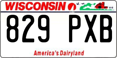 WI license plate 829PXB