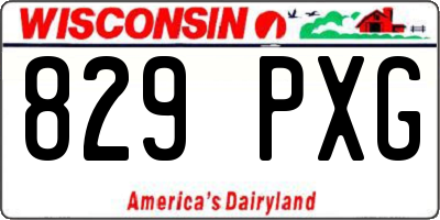 WI license plate 829PXG