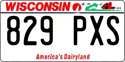 WI license plate 829PXS
