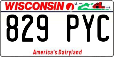 WI license plate 829PYC