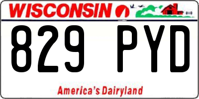 WI license plate 829PYD