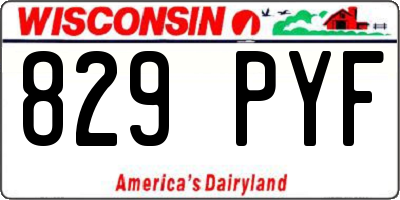 WI license plate 829PYF