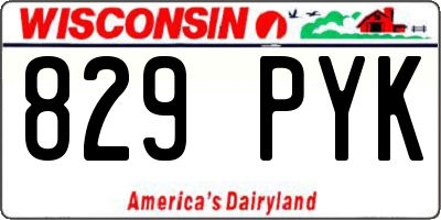 WI license plate 829PYK