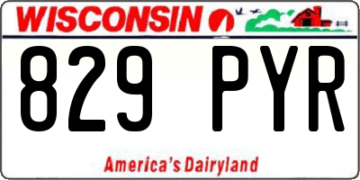 WI license plate 829PYR