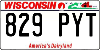 WI license plate 829PYT