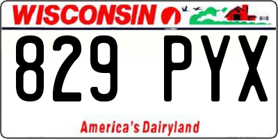 WI license plate 829PYX
