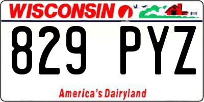 WI license plate 829PYZ