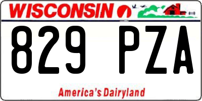 WI license plate 829PZA
