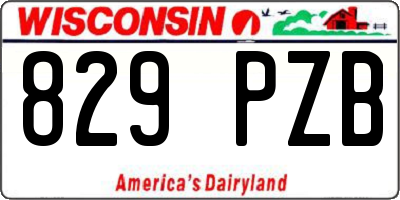 WI license plate 829PZB