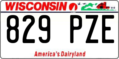 WI license plate 829PZE
