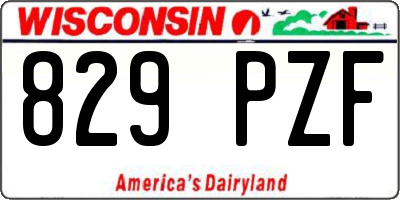 WI license plate 829PZF