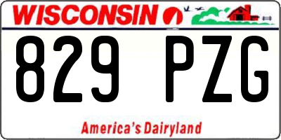 WI license plate 829PZG