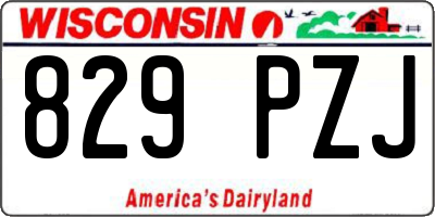 WI license plate 829PZJ