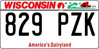 WI license plate 829PZK
