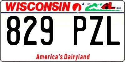 WI license plate 829PZL