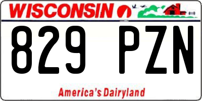 WI license plate 829PZN